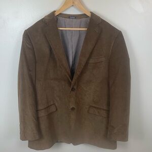 Saddlebred mens‎ corduroy blazer sport coat suit jacket 46L brown cotton blend